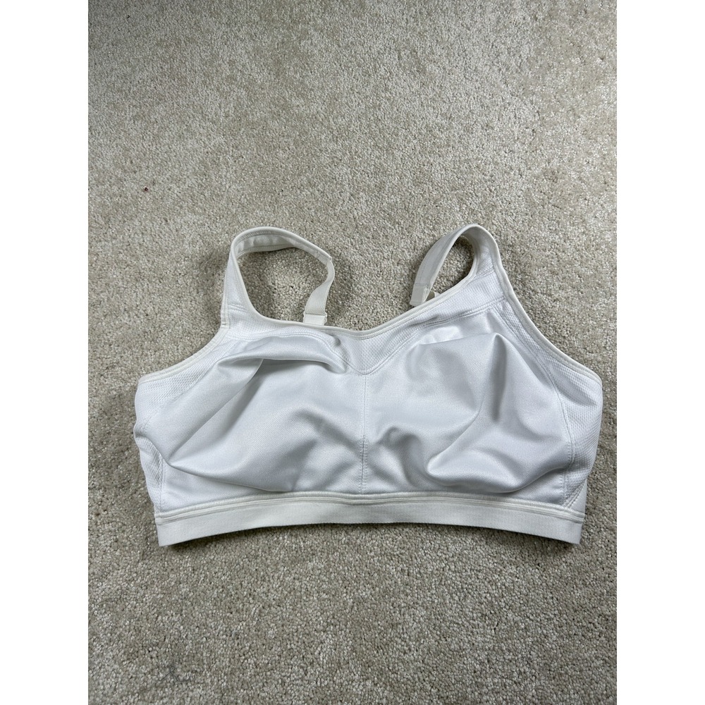 Playtex Sports Bra Womens 38 DDD White 4159 Full Coverage Wire Free Support Mesh
